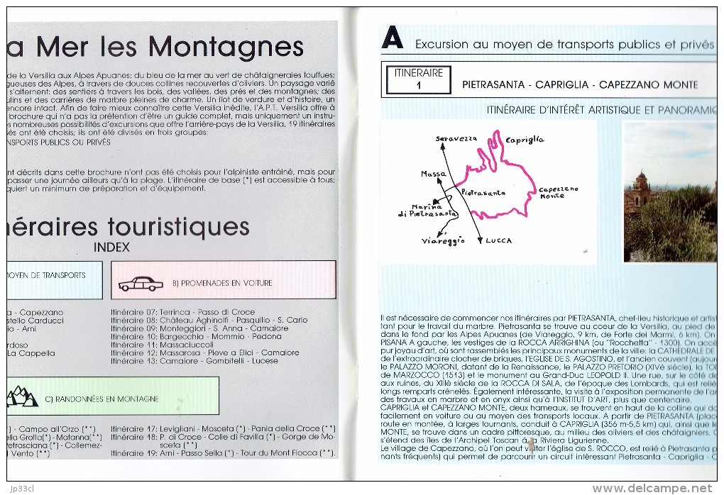 Versilia Alpi Apuane, Ancien Guide D'intinéraires Touristiques (vers 1995) - Toeristische Brochures