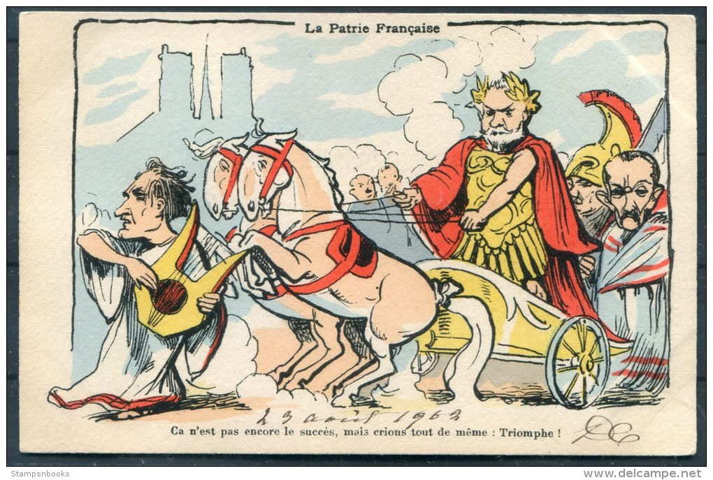 'La Patrie Francaise' Rome Satire Satirique Postcard - Humour