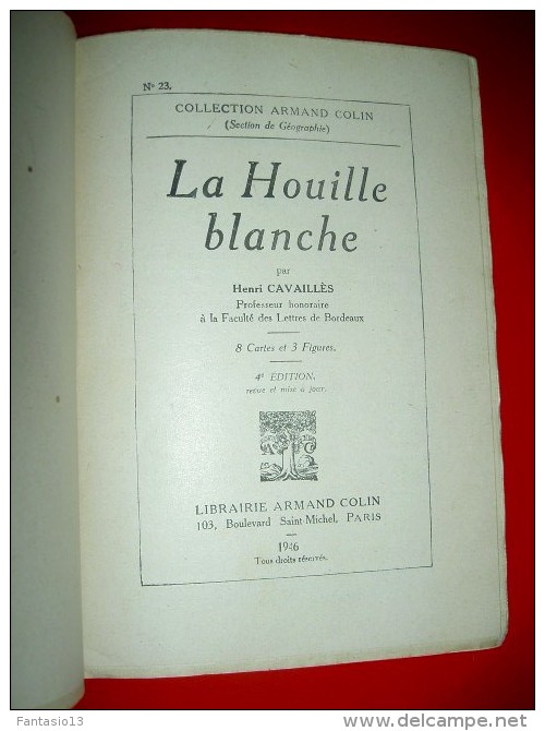 La Houille Blanche  Henri Cavaillès  1946 énergie Hydro- électrique  Hydraulique - Sciences