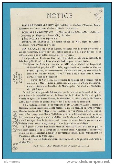 CPA 2 - Avenue D'Alzonne RAISSAC-SUR-LAMPY 11 - Otros & Sin Clasificación