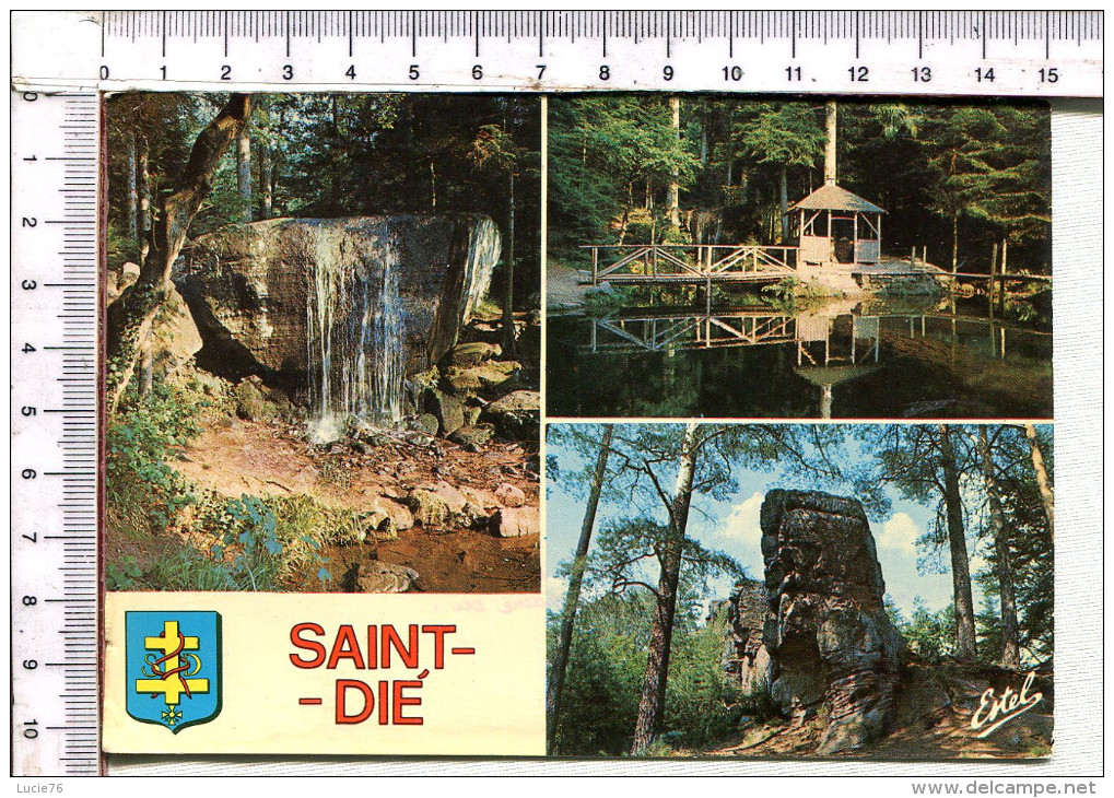 SAINT  DIE    -  3  Vues    -  Les  Promenades,  La  Cascade  Des   Molières,  Le  Kiosque,  La  Rochei  Saint  Martin - Saint Die