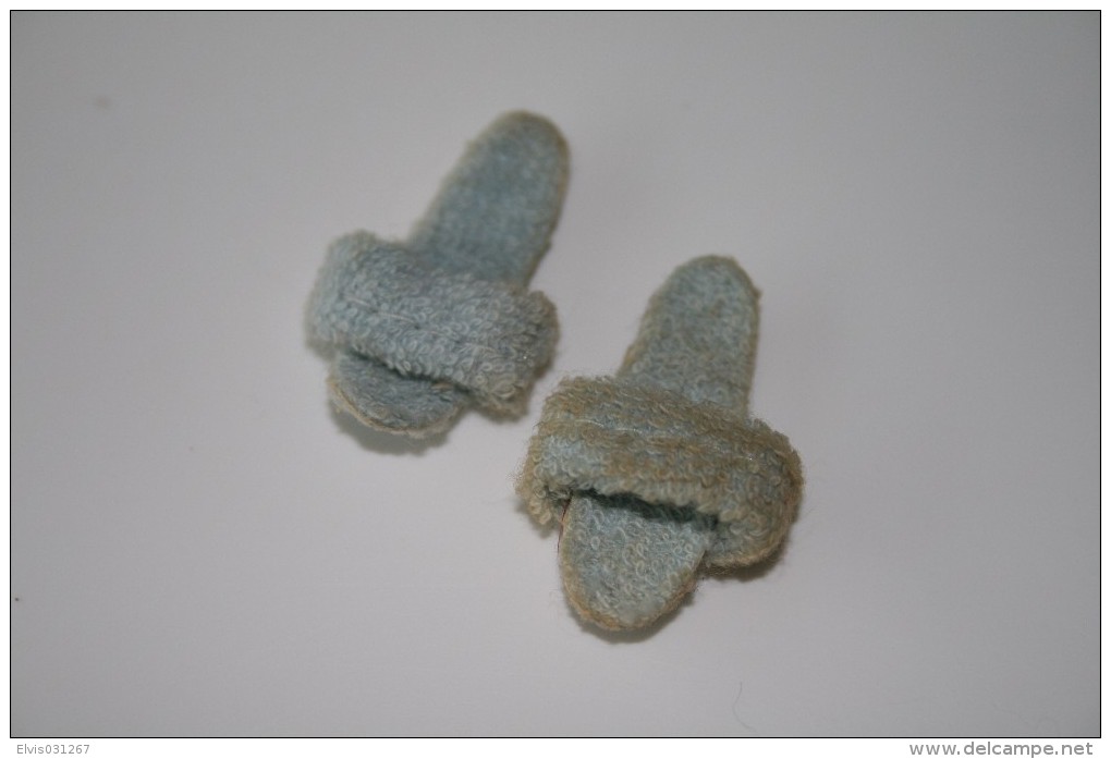 Barbie Accesoires ´50-´60 - BLUE TERRY CLOTH SLIPPERS - Original Vintage Barbie - Ken - Ricky - Skipper - Barbie