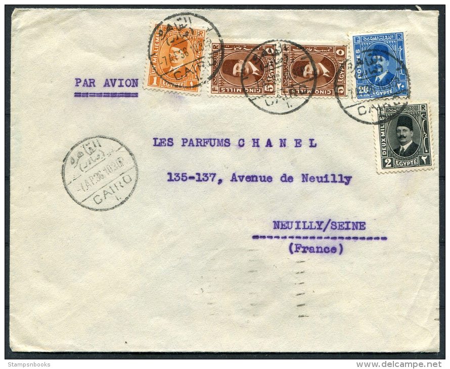 1936 Egypt Cairo Jacques Beinisch Cover - Les Perfumes Chanel, Neuilly Sur Seine - Covers & Documents