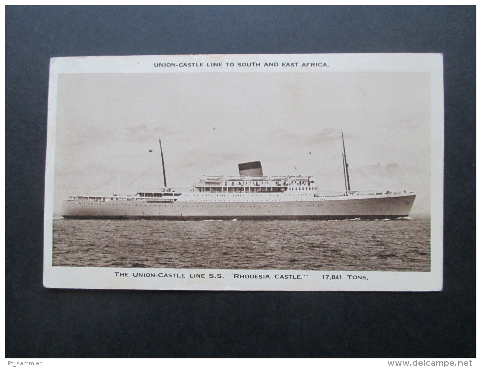 GB Kolonie Aden. Airmail / AK. Union Castle Line South And East Africa. The Union Castle Line S.S. Rhodesia Castle. - Aden (1854-1963)