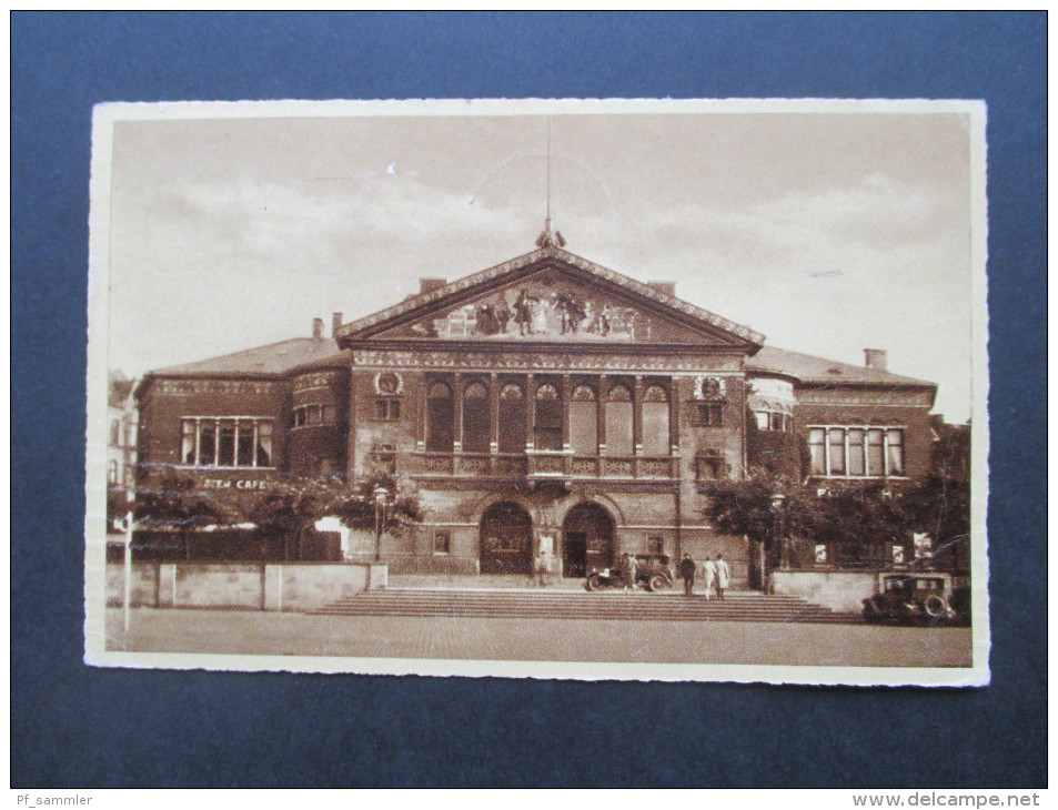 AK Dänemark 1941 Zensur Der Wehrmacht! Aarhus Teater. Randstück!! Überroller / Zensurstempel - Storia Postale