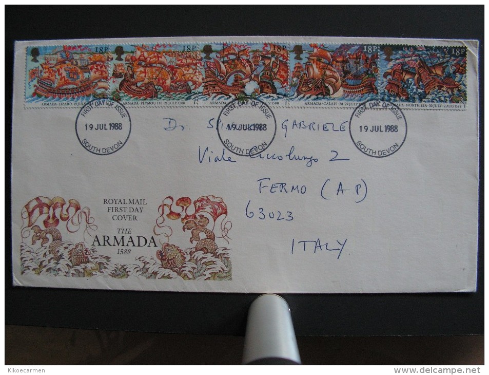 FDC Invincibile Armata Spanish Armada Invencible Invincible English History Sea War Wars Ship Fleet - 1981-1990 Decimal Issues