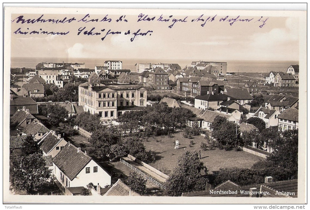 Nordseebad Wangerooge Anlagen Panoramablick Richtung Strandhotel Kaiserhof 10.10.1933 Gelaufen - Wangerooge