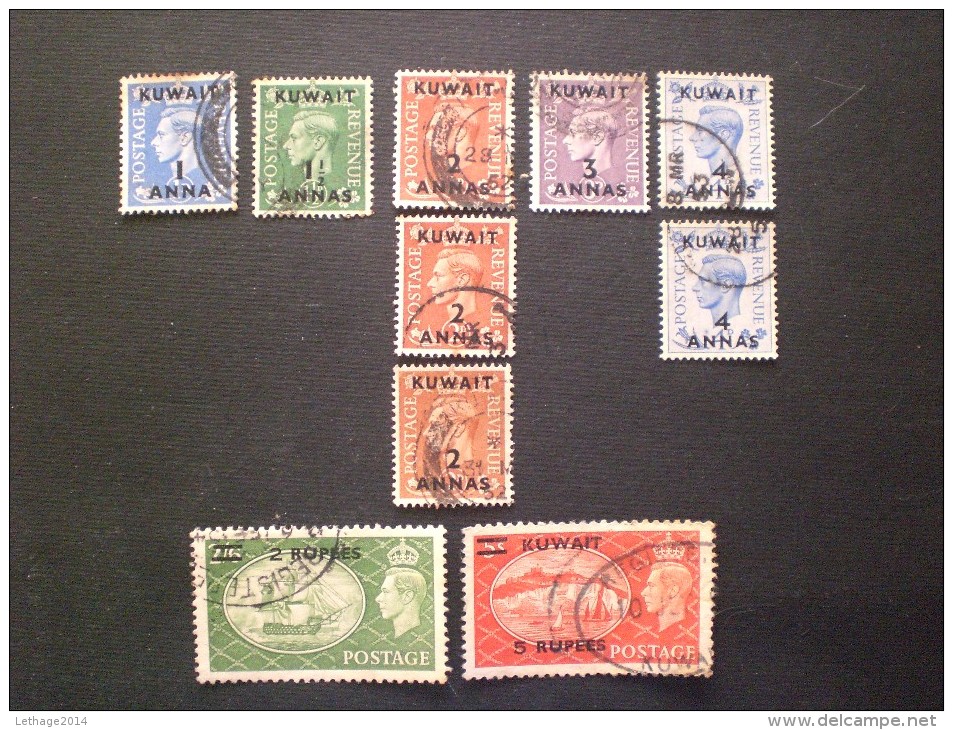 STAMPS KUWAIT 1950 -1951 King George VI - Great Britain Postage Stamps Of 1950-1951 Surcharged - Kuwait