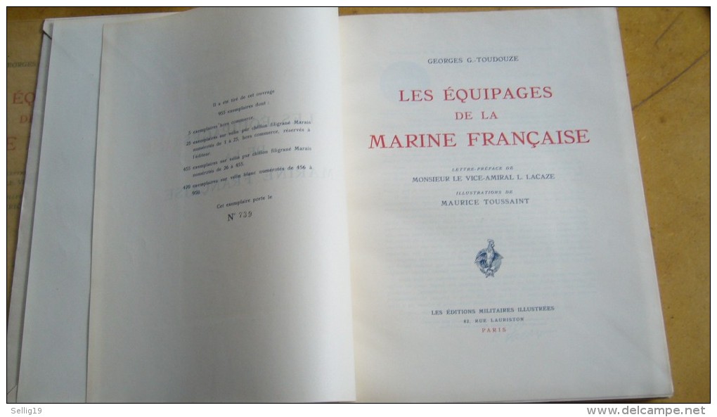 Les équipages De La Marine Française (un Des 470  Ex Sur Velin Blanc  ) - Bateau