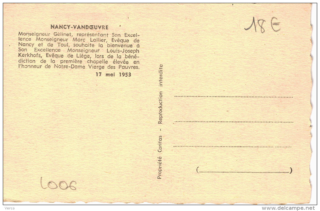 Carte Postale Ancienne De VANDOEUVRES Les NANCY - Vandoeuvre Les Nancy