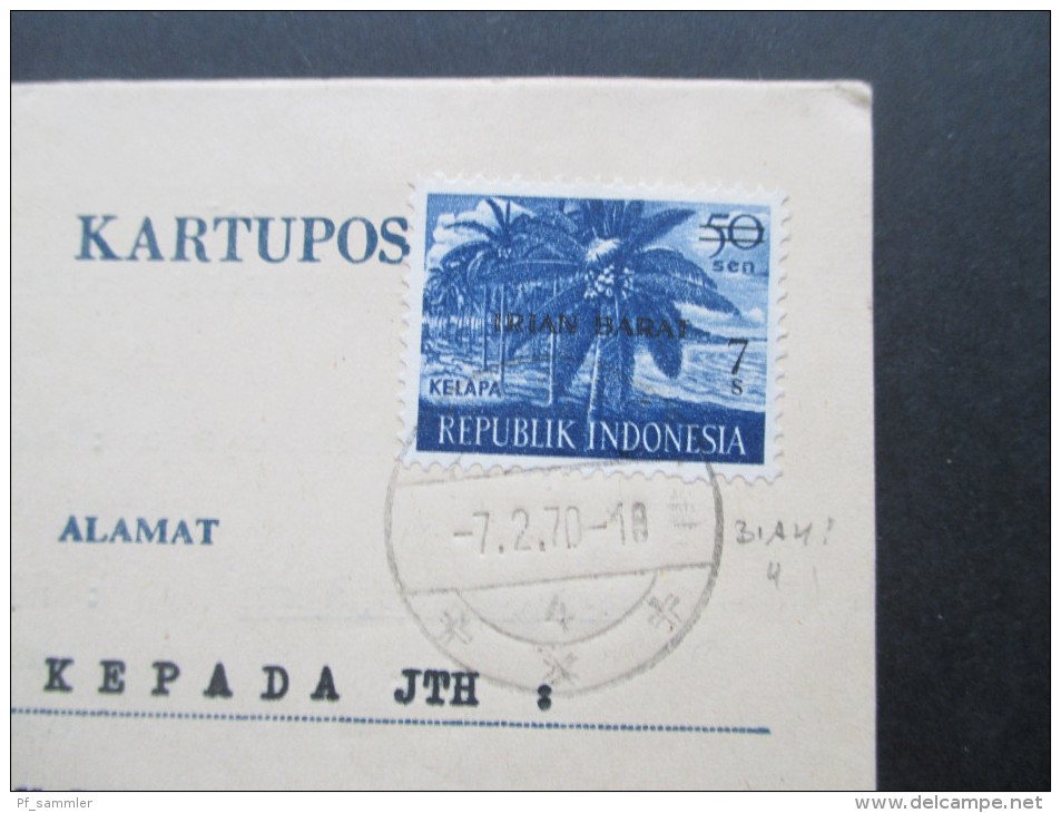 Indonesien 1970 Provinz Irian Barat Michel Nr. 5 West Irian. Bedarf!! Biak. Marinepoststempel Posal.Seltene Verwendung!! - Indonesien