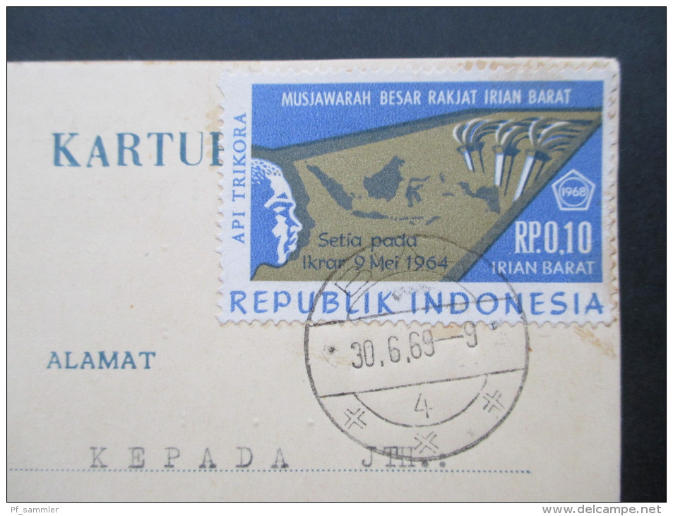 Indonesien 1969 Provinz Irian Barat Michel Nr. 21 West Irian. Bedarf!! Biak Irbar.Seltene Verwendung!! - Indonesia