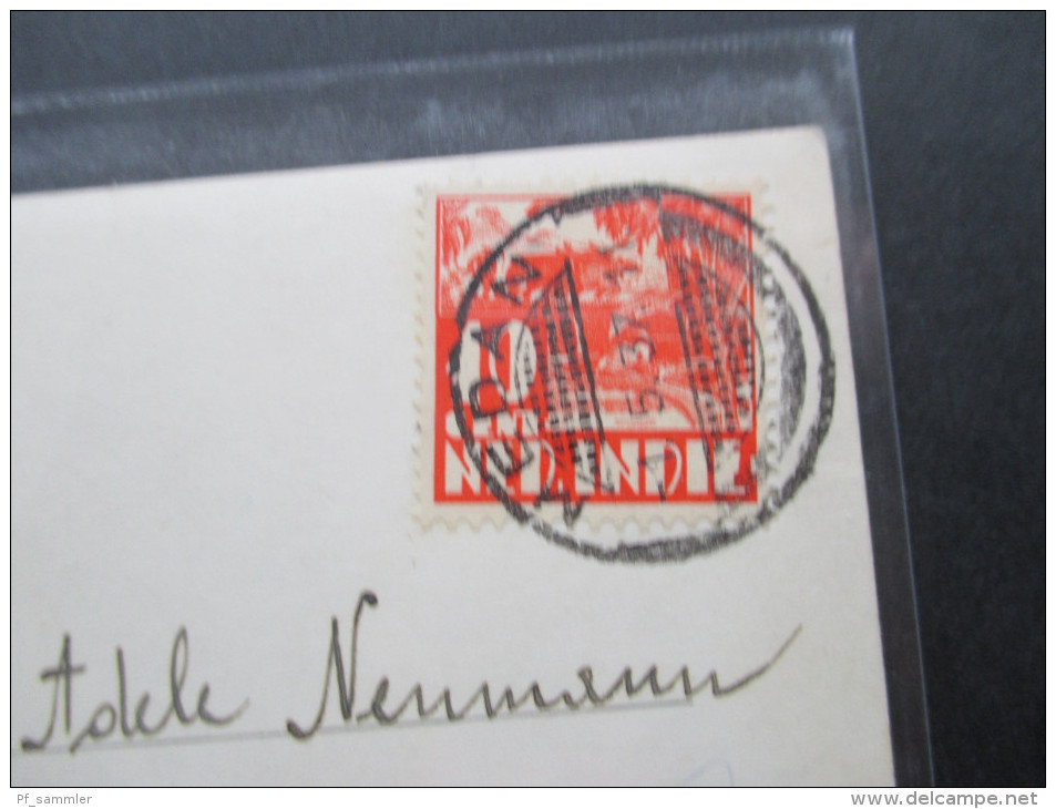 Niederländisch Indien 1937 Ansichtskarte / Echtfoto Stempel Medan. Landschaft / Vulkan? Berge - Netherlands Indies