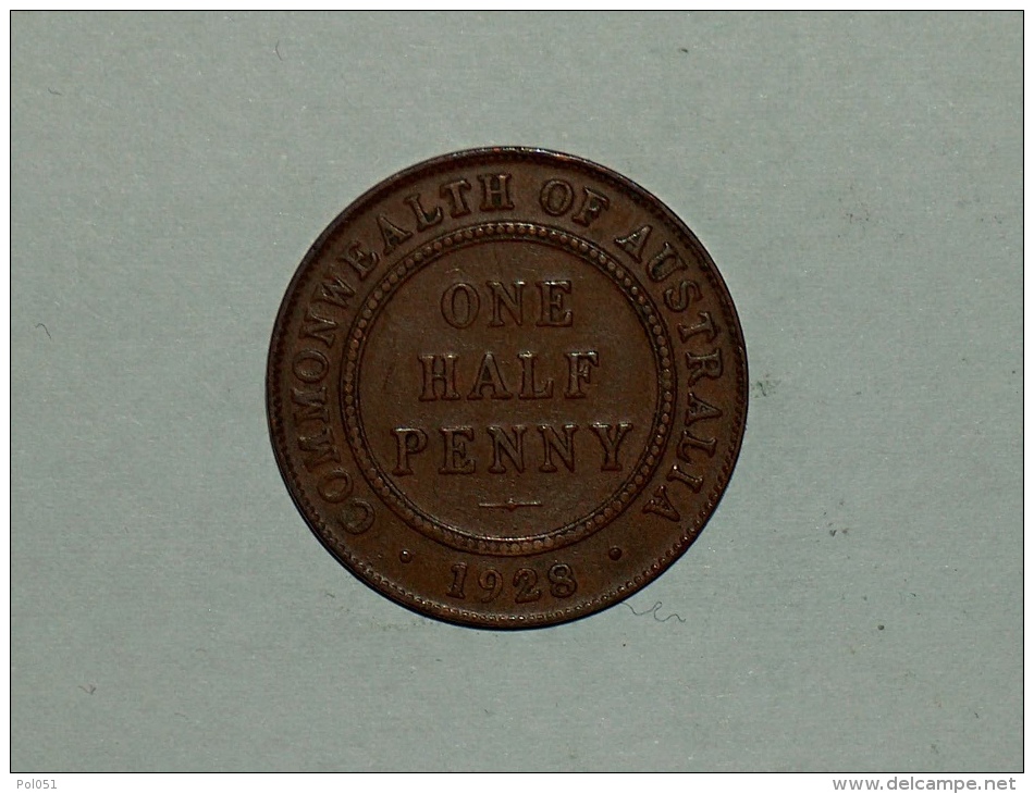 Australie ONE HALF 1/2 PENNY 1928 Australia - ½ Penny