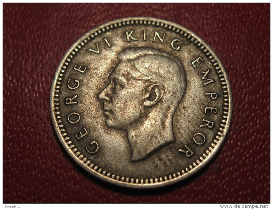 Nouvelle Zélande - New Zealand - 3 Pence .1942 George VI - Avec Point, Rare 6408 - Nouvelle-Zélande