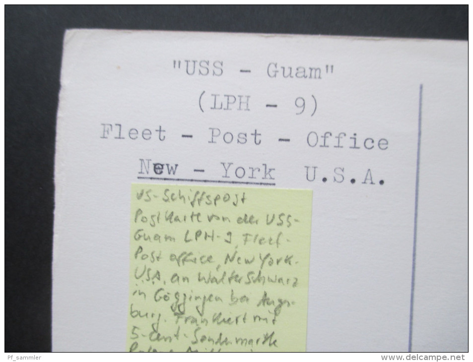 USA / Guam 1966 USS Guam LPH 9 Fleet Post Office. Postcard - Guam