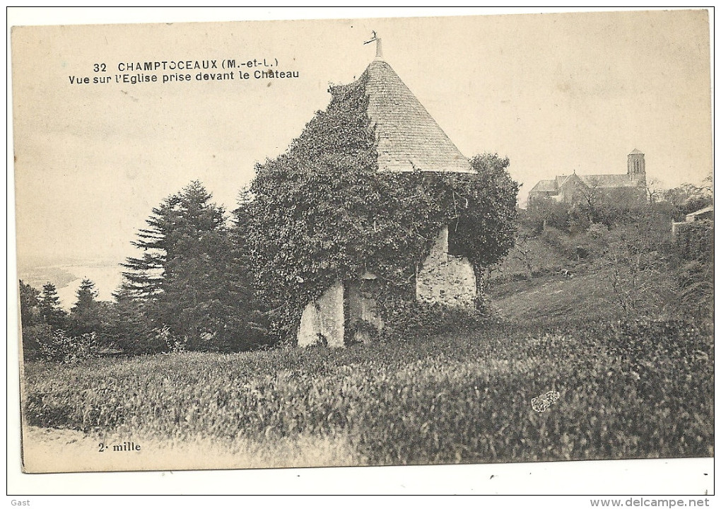 49  CHAMPTOCEAUX   VUE SUR  L  EGLISE   PRISE  DEVANT  LE  CHATEAU - Champtoceaux