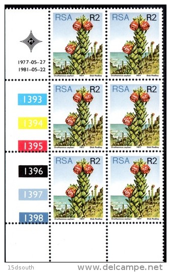 South Africa - 1981 Proteas R2 Perf 14 Control Block (**) (1981.05.22) - Blocks & Sheetlets