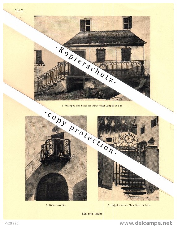 Photographien / Ansichten , 1923 , Lavin , Zernez Und Süs / Susch , Kr. Sur Tasna , Prospekt , Architektur , Fotos !!! - Lavin