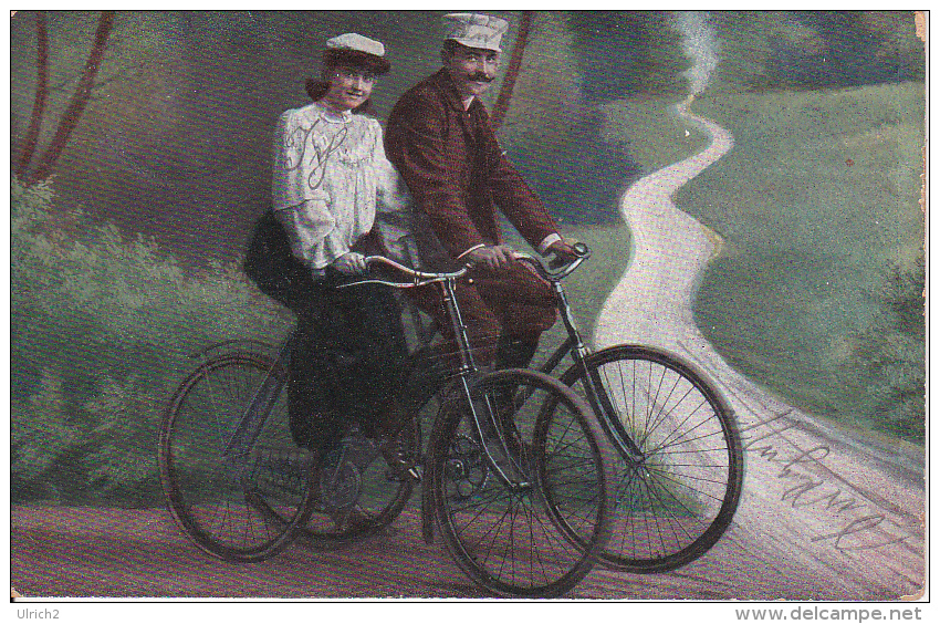 AK Mann Und Frau Auf Fahrrädern - 1908  (20531) - Radsport