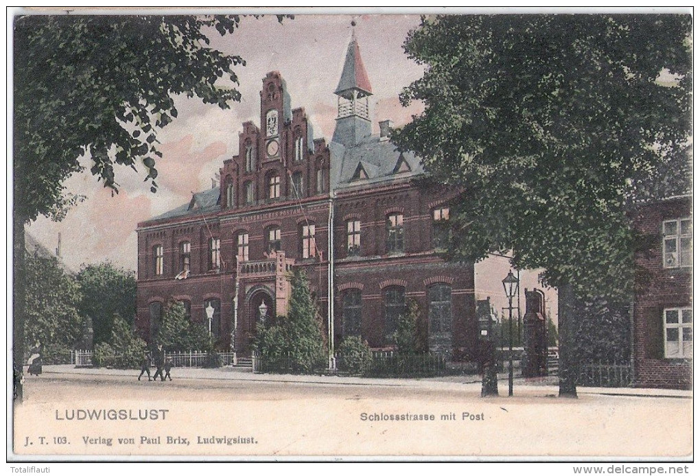 LUDWIGSLUST Schlossstrasse Mit Post Belebt Color 23.8.1907 Gelaufen - Ludwigslust