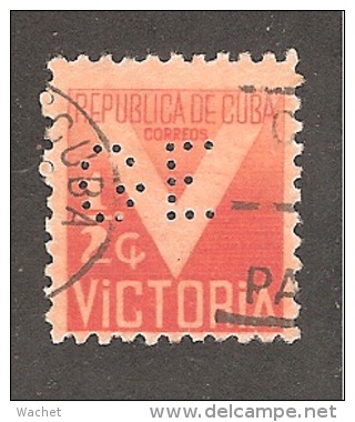 Perforadas/perfin/perfore/lochung     Republica De Cuba 1942 1/2 Ctvos Sc # RA5  Ed # SP 05 EG General Eelectric Cubana - Oblitérés