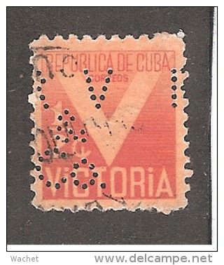 Perforadas/perfin/perfore/lochung     Republica De Cuba 1942 1/2 Ctvos Sc # RA5  Ed # SP 05 RV & Co Ricardo Veloso Y Cia - Oblitérés