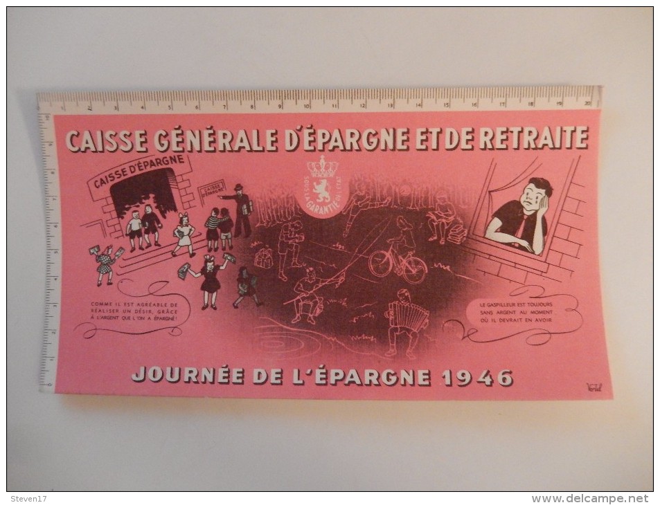 BUVARD CAISSE GÉNÉRALE D' ÉPARGNE ET DE RETRAITE Illustré Par Vertil - Journée De L'épargne 1946 - Banque & Assurance