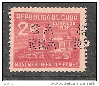 Perforadas/perfin/perfore/lochung     Republica De Cuba 1936 3 Centavos Sc # 323  Ed # 293 SARRA - Gebruikt