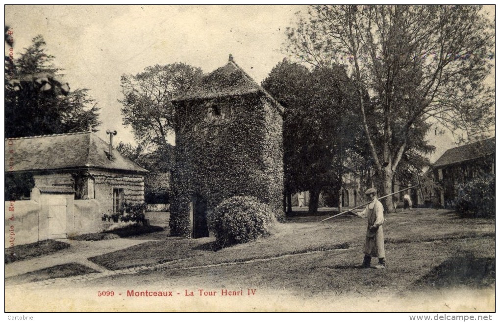 77 MONTCEAUX Les MEAUX  La Tour Henri 4 Phototypie REP Et FILLIETTE CHATEAU-THIERRY Animée - Andere & Zonder Classificatie