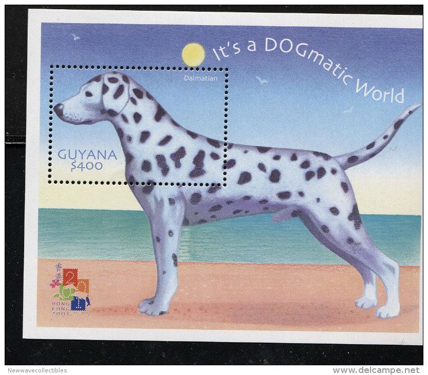 DOG,Dalmatian Figurine SOUVENIR STAMP SHEET ,MINT,MNH,GUYANA,#A - Farm