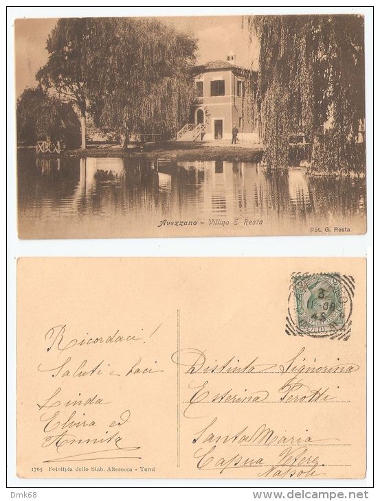 AVEZZANO ( L'AQUILA ) VILLINO E. RESTA - EDIZIONE / FOTO G. RESTA - 1908 - Avezzano