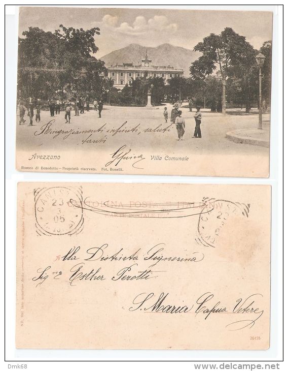 AVEZZANO ( L'AQUILA ) VILLA COMUNALE - EDIZ. DI BENEDETTO - FOTO BONELLI - 1905 - Avezzano