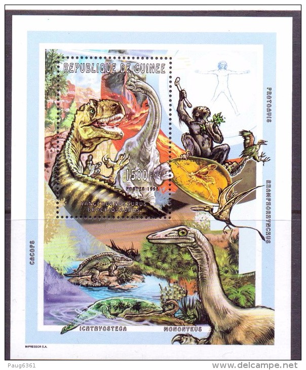 GUINEE 1998  ANIMAUX PREHISTORIQUES  YVERT N°B142  NEUF MNH** - Vor- U. Frühgeschichte