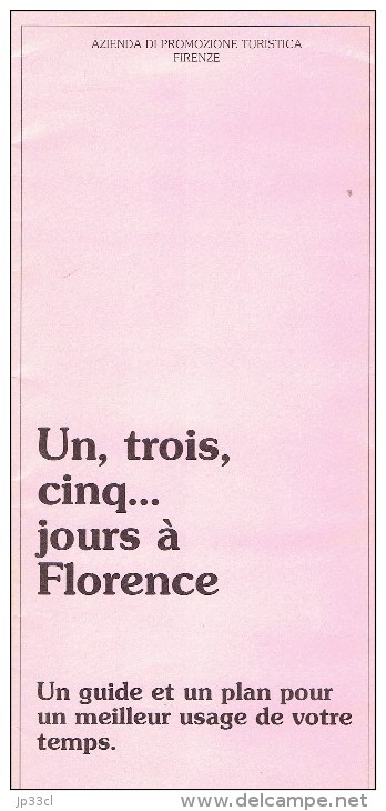 Ancien Dépliant Sur La Ville Et La Province De Florence (1991 - En Français) - Dépliants Turistici