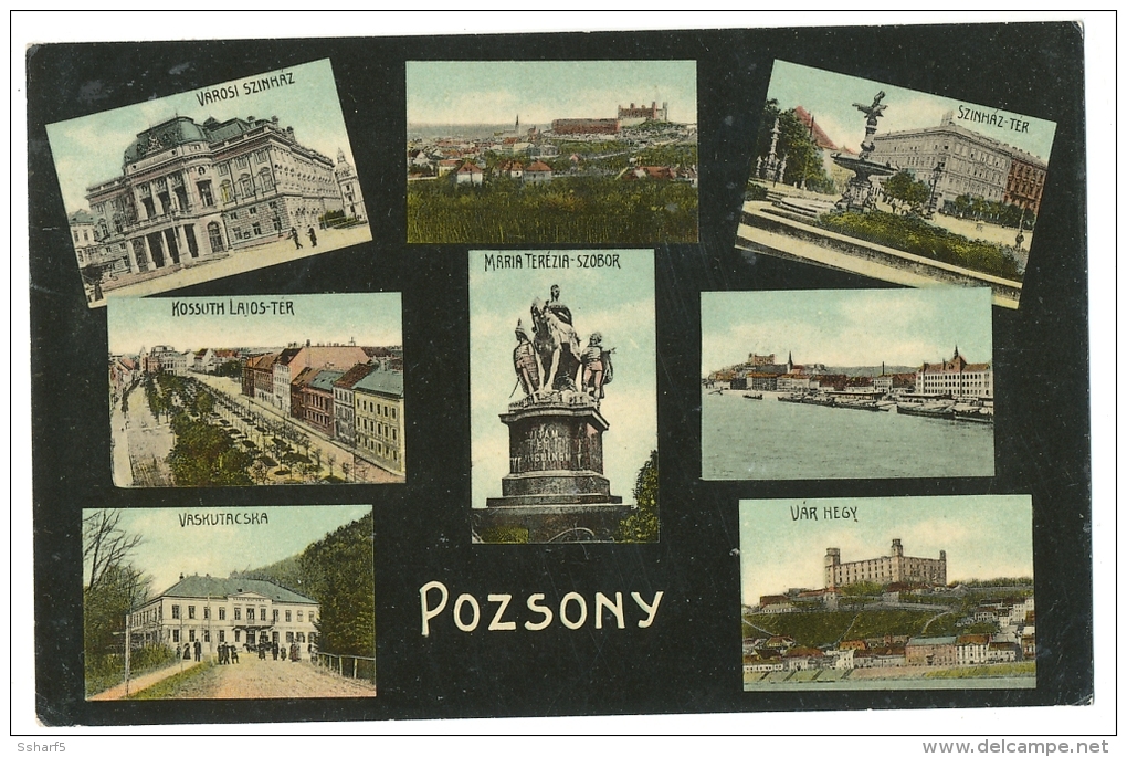 Slovakia Bratislava Pozsony Pressburg MULTIVIEW Color Card 1909 - Slovacchia