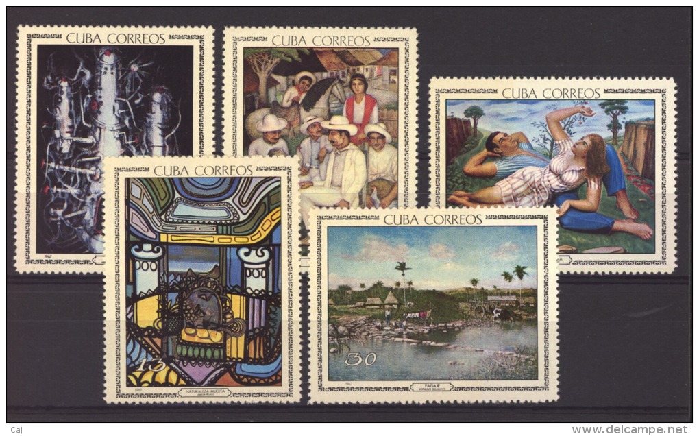 03129  -  Cuba  :   Yv  1086-90 **  Peinture - Unused Stamps
