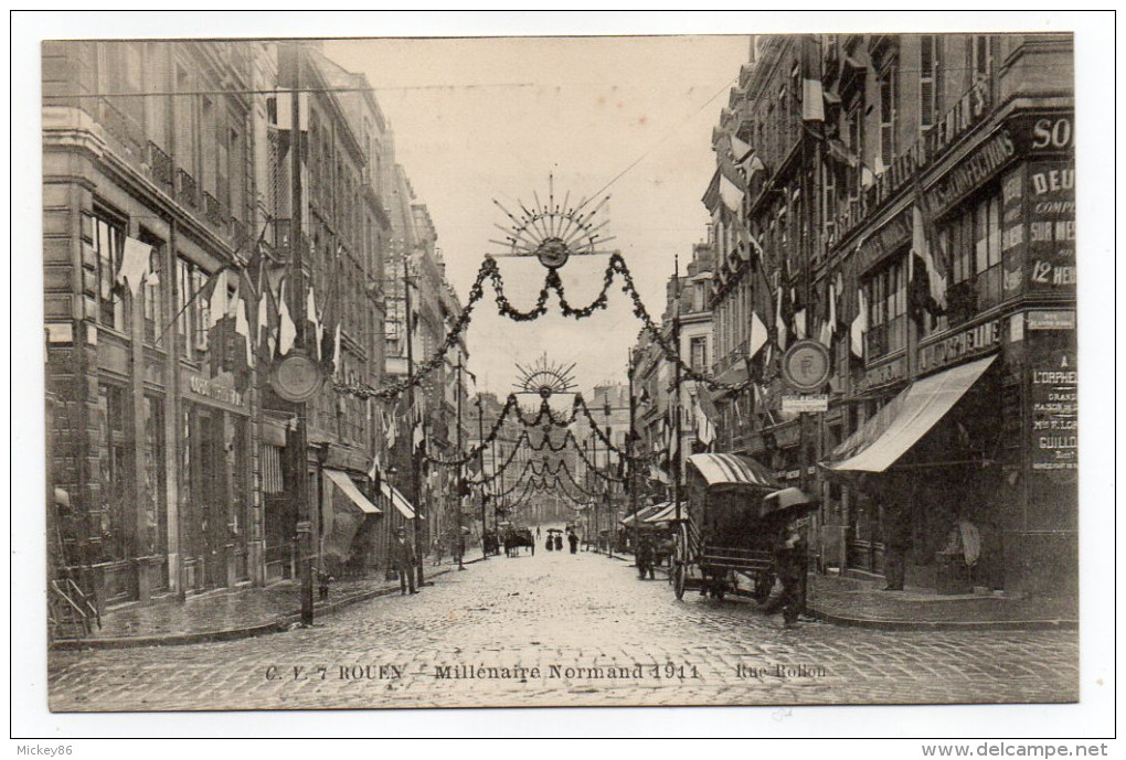 ROUEN-Fête Millénaire Normand--Rue Rollon (animée,décorations)..... Pas Très Courante................à Saisir - Rouen