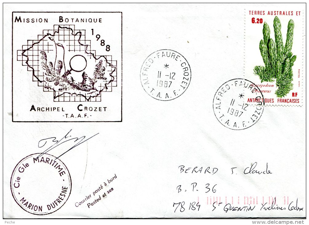 N°406 B -enveoppe  Des TAAF -cachet Mission Botanique 1988- - Lettres & Documents