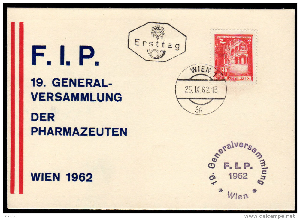 ÖSTERREICH 1962 - F.I.P. 19. Generalversammlung Der Pharmazeuten In Wien - FDC - Apotheek