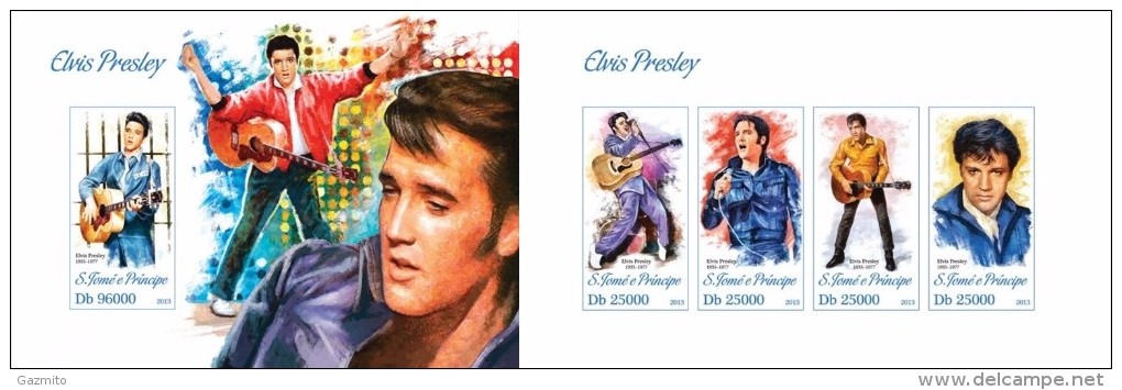 S. Tome 2013, Elvis, 4val In BF+BF IMPERFORATED - Elvis Presley