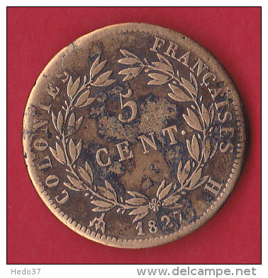 Colonies Charles X - 5 Centimes 1827 H - TB - Autres & Non Classés