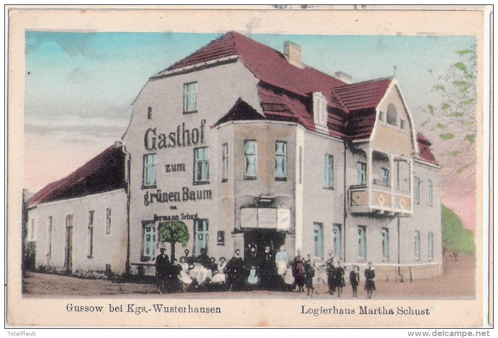 GUSSOW Bei Königs Wusterhausen Gasthof Zum Grünen Baum Logierhaus Martha Schust 10.3.1919 Datiert - Königs-Wusterhausen