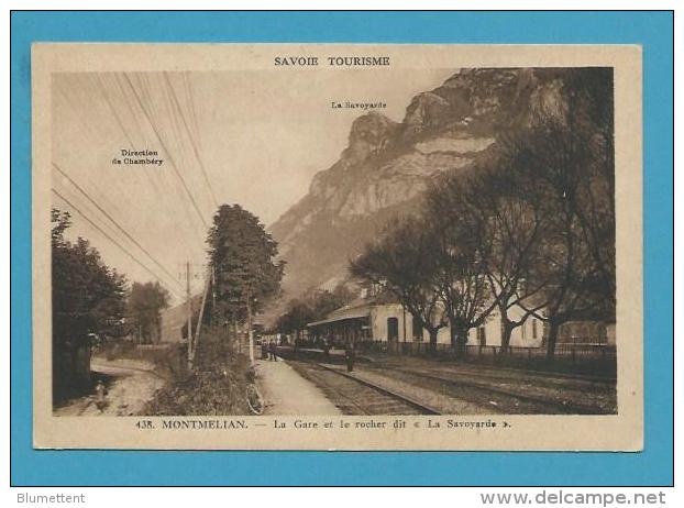 CPSM 438 - Chemin De Fer La Gare Et Le Rocher Dit "La Savoyarde" MONTMELIAN 73 - Montmelian