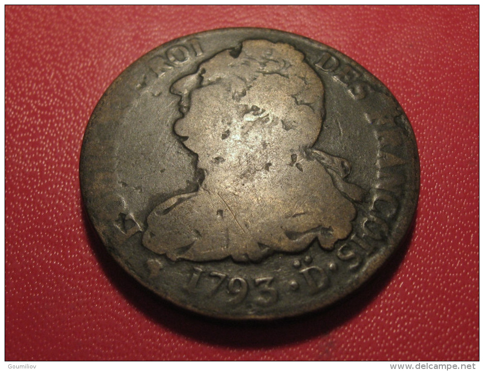 2 Sols 1793 D.. Riorges Louis XVI 3316 - Otros & Sin Clasificación