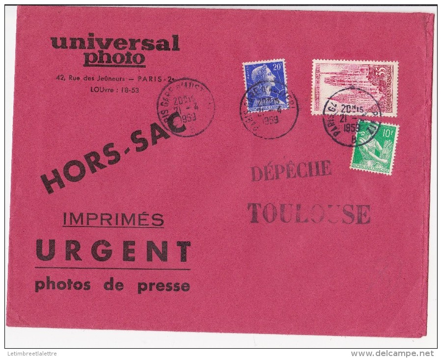 Hors-sac "dépêche Toulouse" - Tarifs Postaux