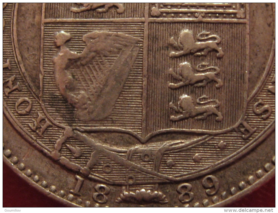 Grande-Bretagne - UK - Shilling 1889 Victoria - Rare Variété Au Petit Buste 3323 - I. 1 Shilling