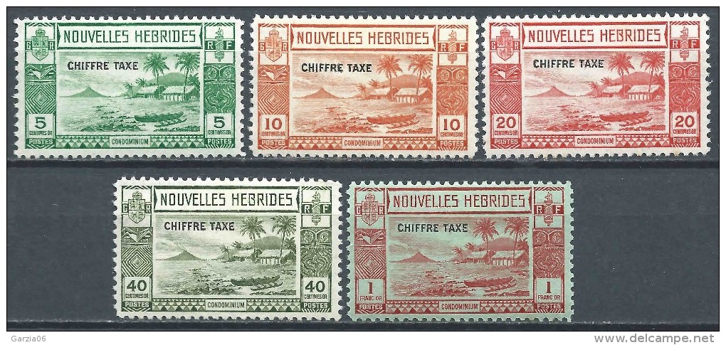 Nouvelles  Hébrides  - 1938  -  Timbres Taxe - Postage Due  - N° 11 à 15 - Neuf * - MLH - Impuestos