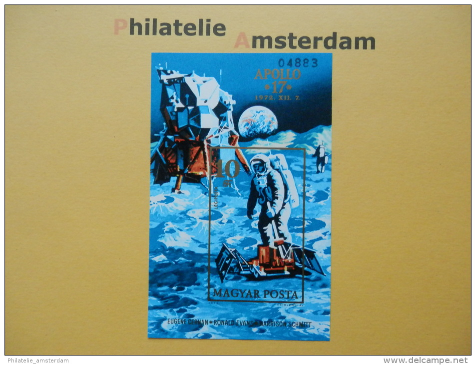 Hungary 1973, IMPERF / APOLLO 17 / SPACE RAUMFAHRT ESPACE: Mi 2832, Bl. 94 B, ** - Blocks & Sheetlets