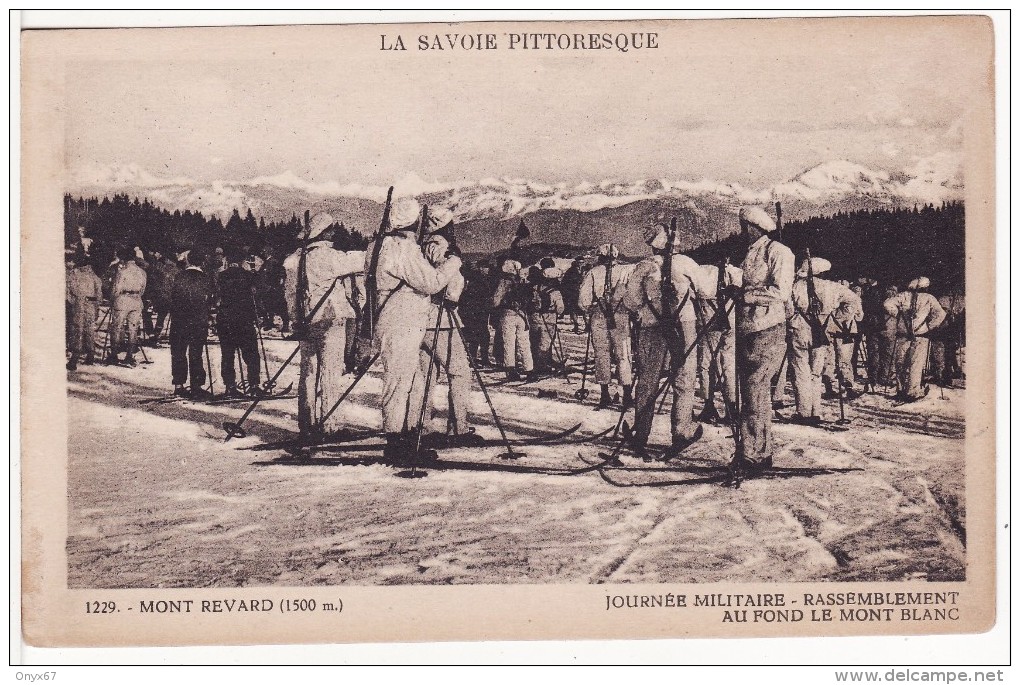 Le MONT REVARD (Savoie) Journée Militaire Rassemblement De Chasseurs Alpins En Hiver-SKI-SPORT- - Other & Unclassified